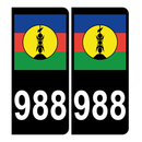 Autocollant Plaque d'immatriculation 988 Nouvelle-Calédonie