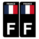 Autocollant Plaque d'immatriculation Voiture F Drapeau Français
