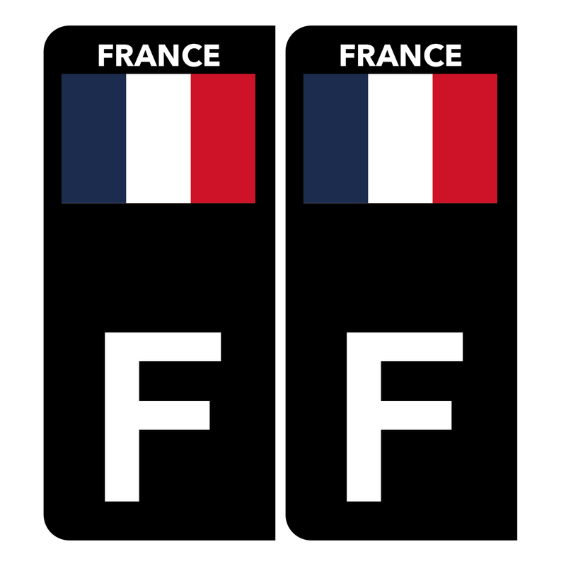 Autocollant Plaque d'immatriculation Voiture F Drapeau Français