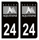 Autocollant Plaque d'immatriculation Voiture Ancienne Région 24