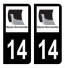 Autocollant Plaque d'immatriculation Voiture Ancienne Région 14