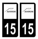 Autocollant Plaque d'immatriculation Voiture Ancienne Région 15
