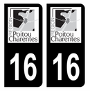 Autocollant Plaque d'immatriculation Voiture Ancienne Région 16