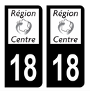 Autocollant Plaque d'immatriculation Voiture Ancienne Région 18