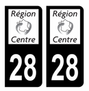 Autocollant Plaque d'immatriculation Voiture Ancienne Région 28