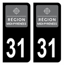 Autocollant Plaque d'immatriculation Voiture Ancienne Région 31