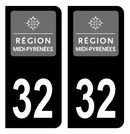 Autocollant Plaque d'immatriculation Voiture Ancienne Région 32