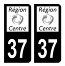 Autocollant Plaque d'immatriculation Voiture Ancienne Région 37