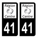 Autocollant Plaque d'immatriculation Voiture Ancienne Région 41 Noir