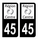 Autocollant Plaque d'immatriculation Voiture Ancienne Région 45