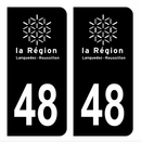 Autocollant Plaque d'immatriculation Voiture Ancienne Région 48