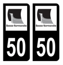 Autocollant Plaque d'immatriculation Voiture Ancienne Région 50