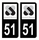 Autocollant Plaque d'immatriculation Voiture Ancienne Région 51