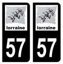 Autocollant Plaque d'immatriculation Voiture Ancienne Région 57