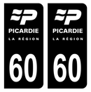 Autocollant Plaque d'immatriculation Voiture Ancienne Région 60