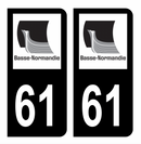 Autocollant Plaque d'immatriculation Voiture Ancienne Région 61