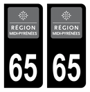 Autocollant Plaque d'immatriculation Voiture Ancienne Région 65