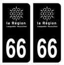 Autocollant Plaque d'immatriculation Voiture Ancienne Région 66 Noir