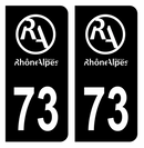 Autocollant Plaque d'immatriculation Voiture Ancienne Région 73