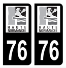 Autocollant Plaque d'immatriculation Voiture Ancienne Région 76