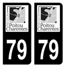 Autocollant Plaque d'immatriculation Voiture Ancienne Région 79