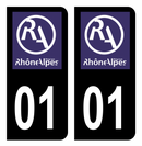 Autocollant Plaque d'immatriculation Voiture Ancienne Région 01