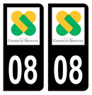 Autocollant Plaque d'immatriculation Voiture Ancienne Région 08