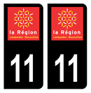 Autocollant Plaque d'immatriculation Voiture Ancienne Région 11