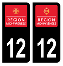 Autocollant Plaque d'immatriculation Voiture Ancienne Région 12