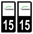 Autocollant Plaque d'immatriculation Voiture Ancienne Région 15