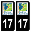 Autocollant Plaque d'immatriculation Voiture Ancienne Région 17 Noir