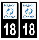 Autocollant Plaque d'immatriculation Voiture Ancienne Région 18