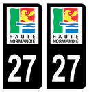 Autocollant Plaque d'immatriculation Voiture Ancienne Région 27