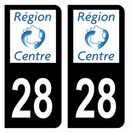 Autocollant Plaque d'immatriculation Voiture Ancienne Région 28