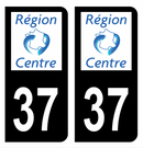 Autocollant Plaque d'immatriculation Voiture Ancienne Région 37