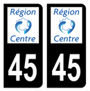 Autocollant Plaque d'immatriculation Voiture Ancienne Région 45