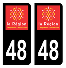 Autocollant Plaque d'immatriculation Voiture Ancienne Région 48