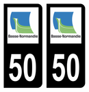 Autocollant Plaque d'immatriculation Voiture Ancienne Région 50 Noir