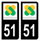 Autocollant Plaque d'immatriculation Voiture Ancienne Région 51