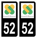 Autocollant Plaque d'immatriculation Voiture Ancienne Région 52 Noir