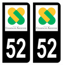 Autocollant Plaque d'immatriculation Voiture Ancienne Région 52