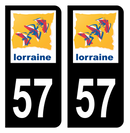 Autocollant Plaque d'immatriculation Voiture Ancienne Région 57