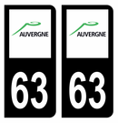 Autocollant Plaque d'immatriculation Voiture Ancienne Région 63