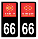 Autocollant Plaque d'immatriculation Voiture Ancienne Région 66