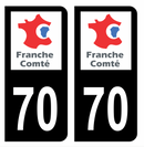 Autocollant Plaque d'immatriculation Voiture Ancienne Région 70