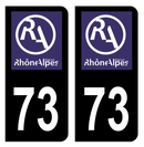 Autocollant Plaque d'immatriculation Voiture Ancienne Région 73