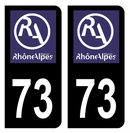 Autocollant Plaque d'immatriculation Voiture Ancienne Région 73 Noir