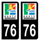 Autocollant Plaque d'immatriculation Voiture Ancienne Région 76