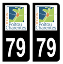 Autocollant Plaque d'immatriculation Voiture Ancienne Région 79 Noir