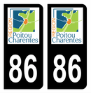 Autocollant Plaque d'immatriculation Voiture Ancienne Région 86